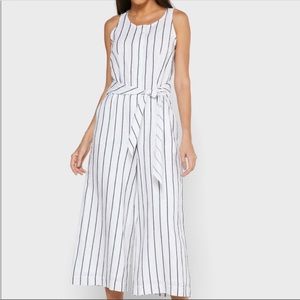 Banana Republic striped wide leg linen jumpsuit